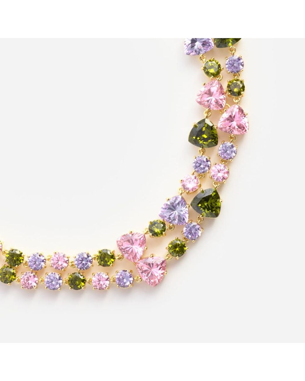 Self-Portrait Metallic Cluster Crystal Necklace