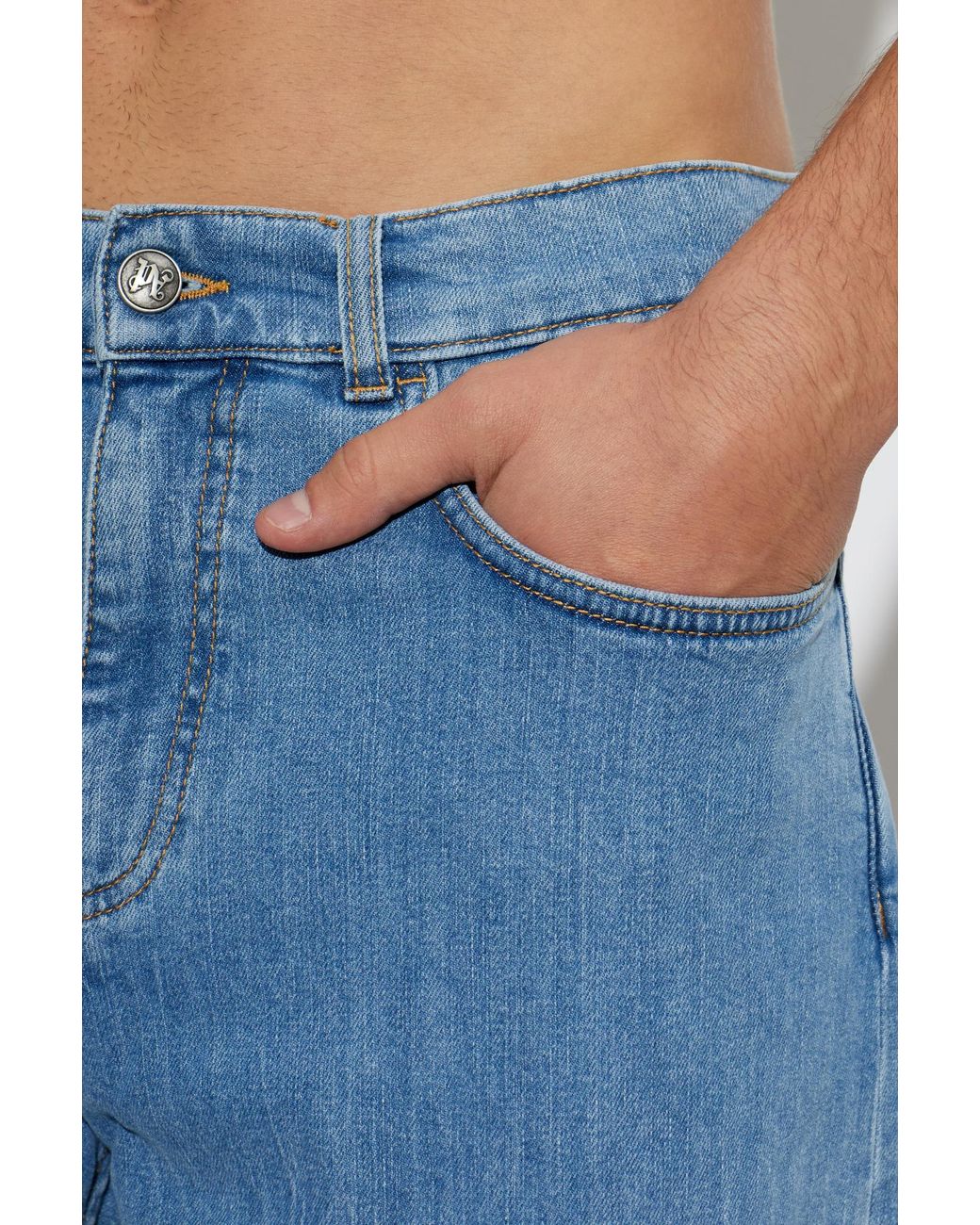 Palm Angels Blue Belt-Loop Jeans for men