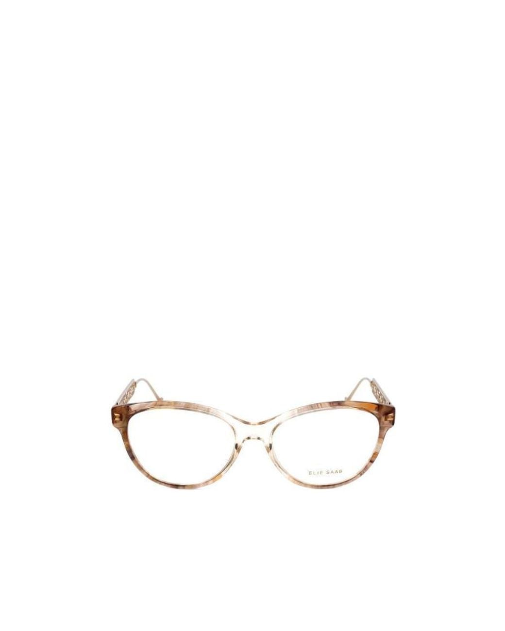 Elie Saab White Cat Eye Frame Glasses