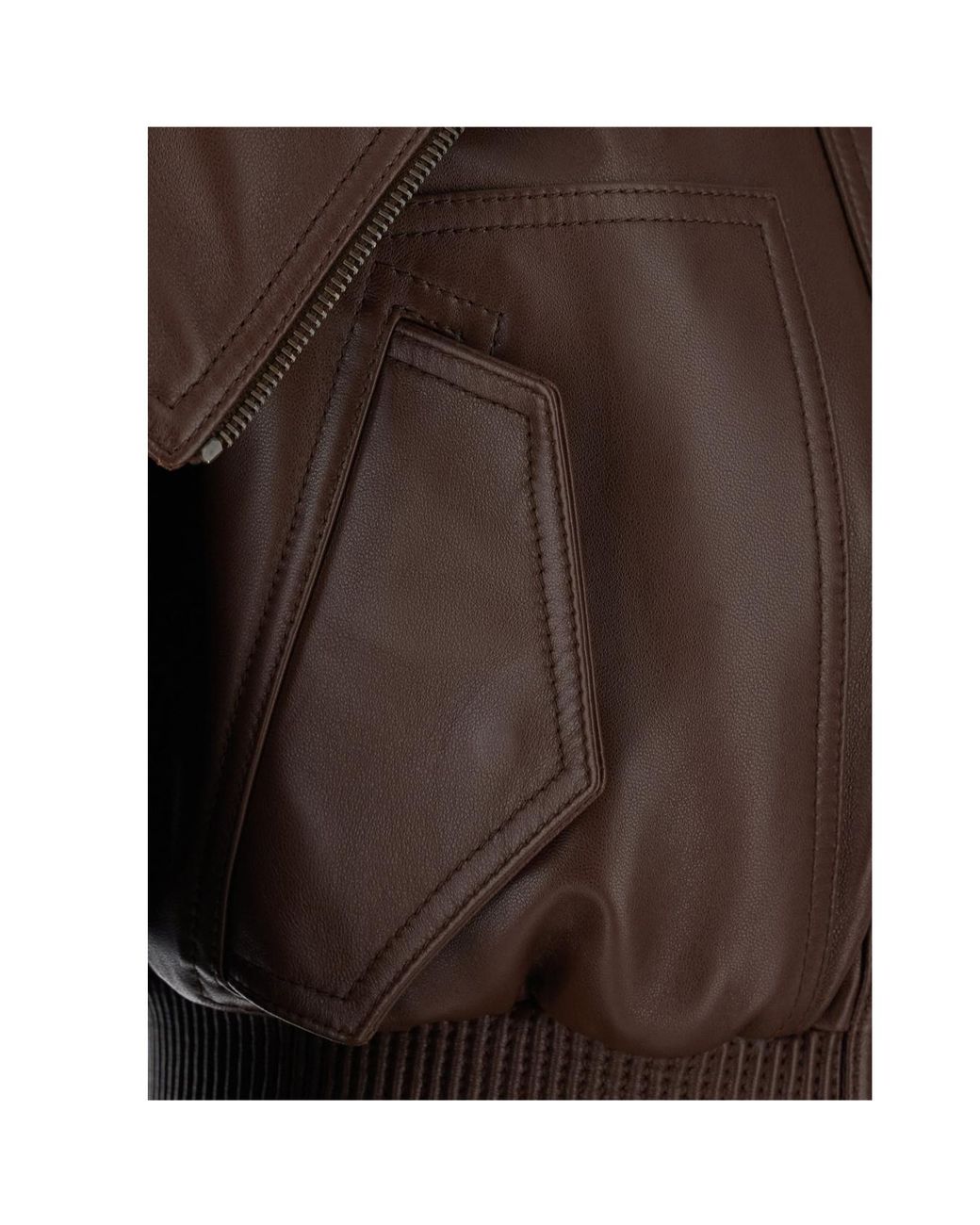 Balenciaga Brown Wrap Collar Leather Jacket