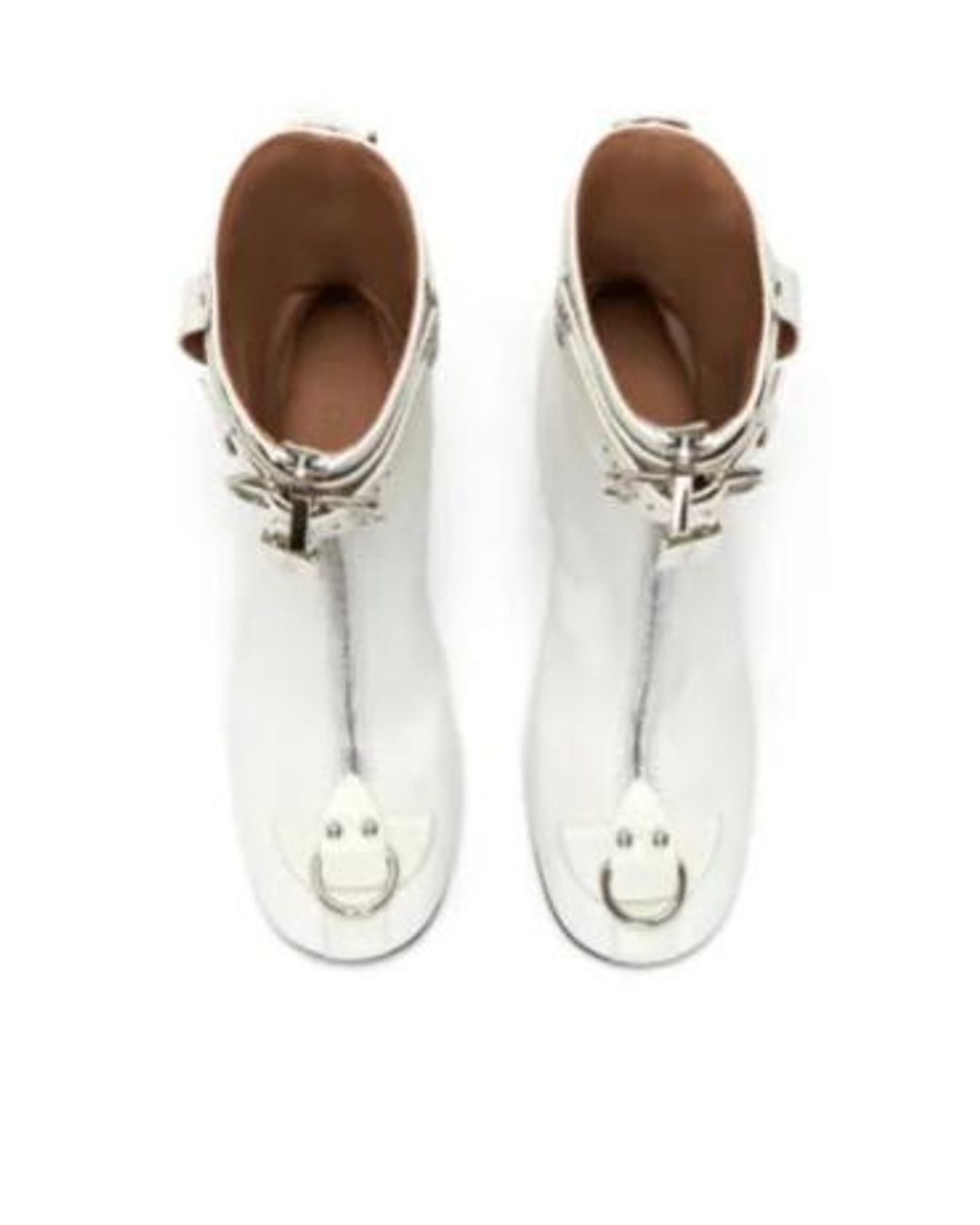 J.W. Anderson White Padlock Ankle Boots