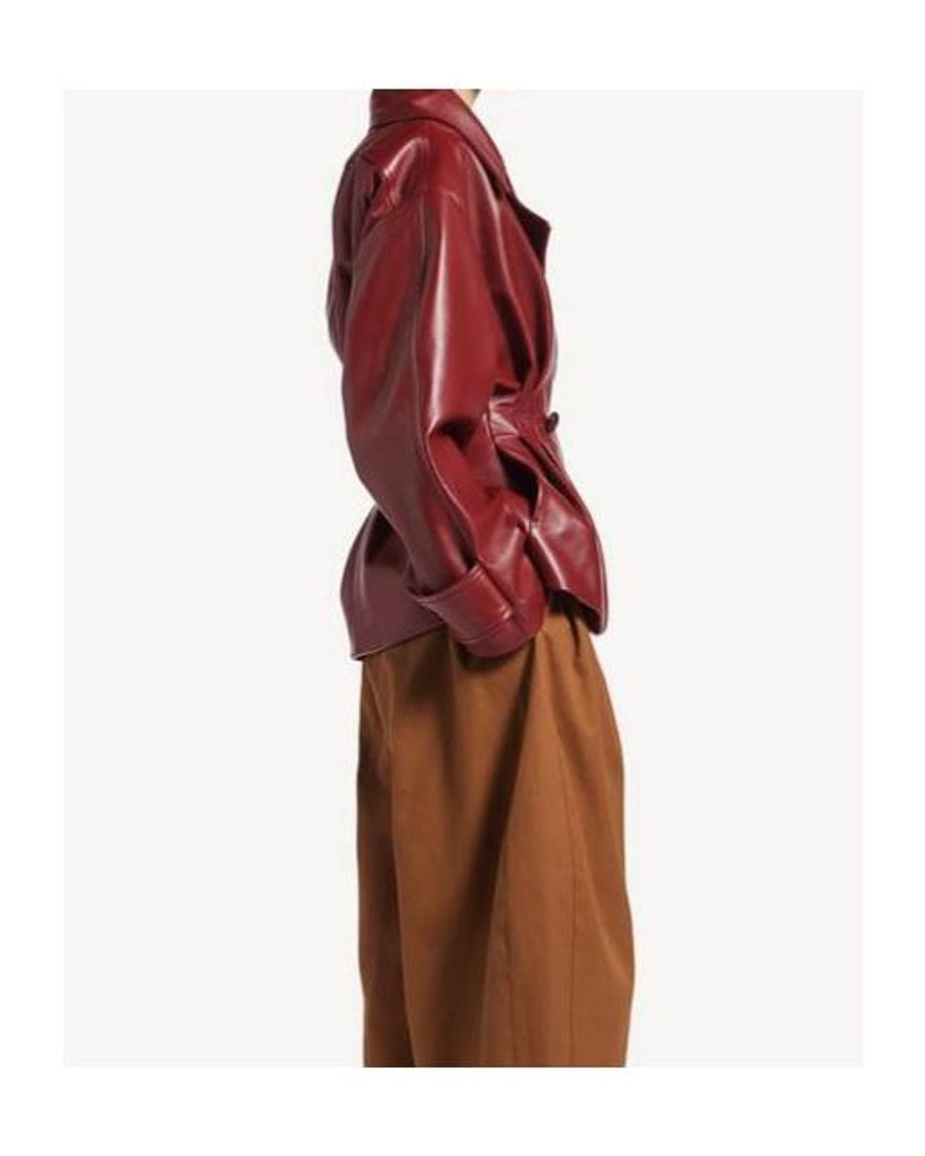 Balenciaga Red Folded Short Leather Jacket