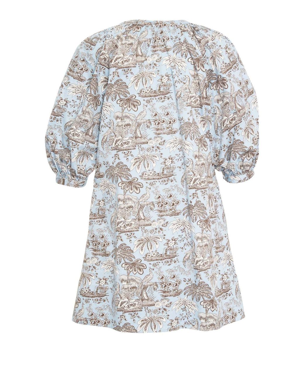 Staud Gray Vincent Short-Sleeve Mini Dress