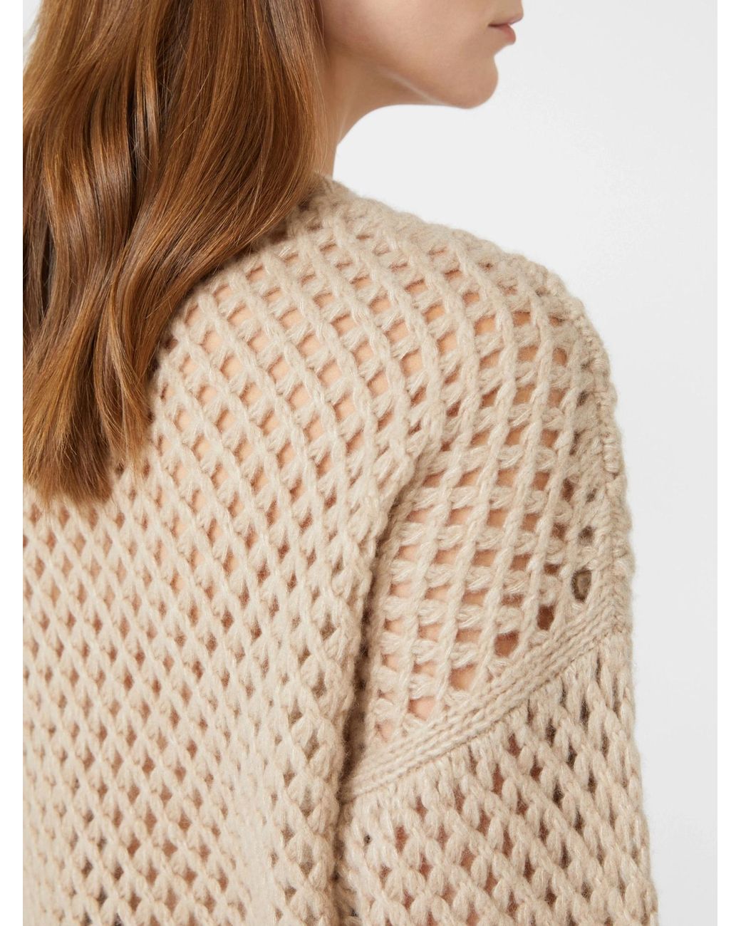 Max Mara Natural Essen Perforated Crewneck Jumper