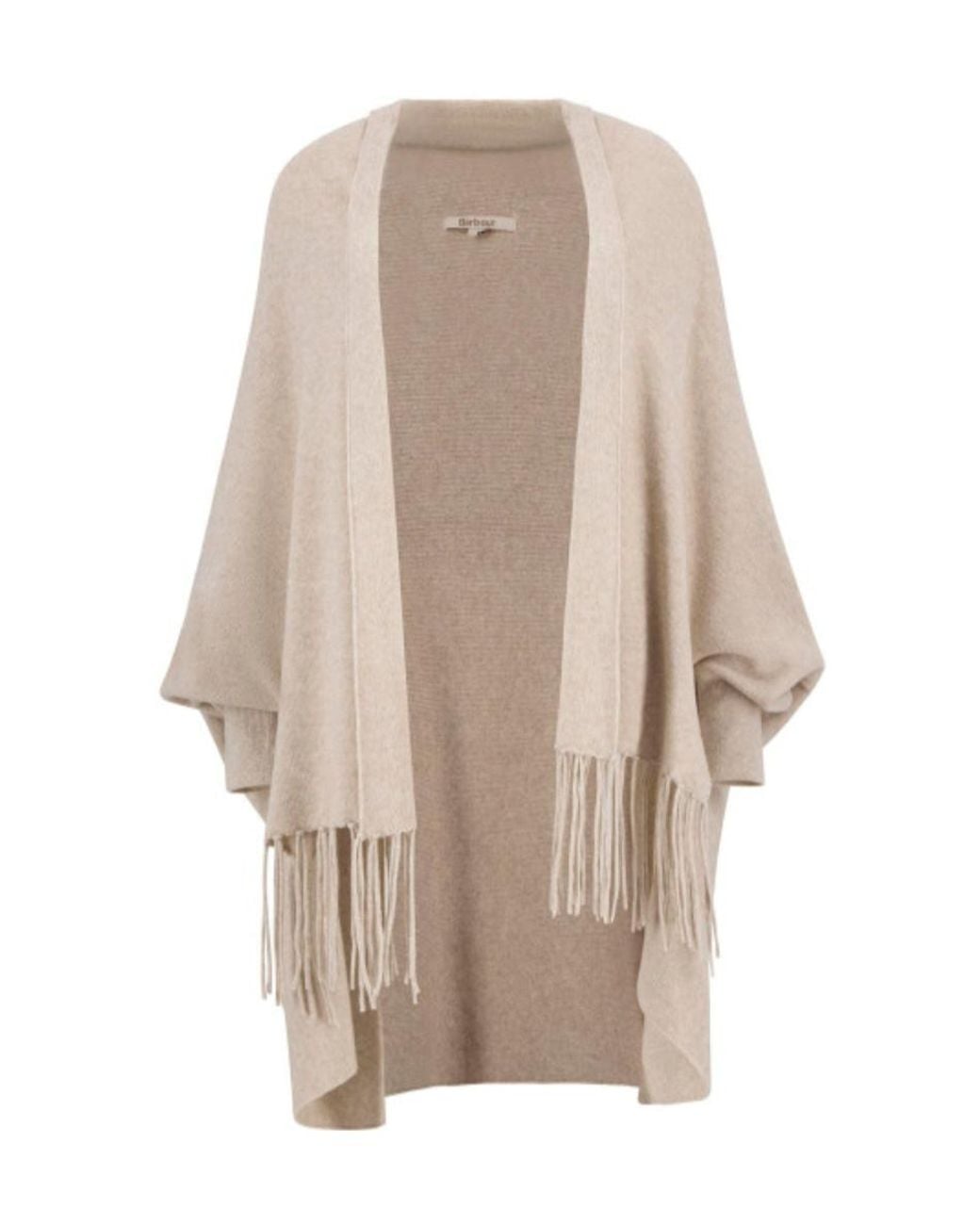 Barbour Natural Tabitha Fringe Detailed Cape