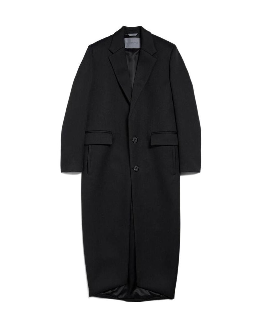 Balenciaga Black Wool Long Trench Coat