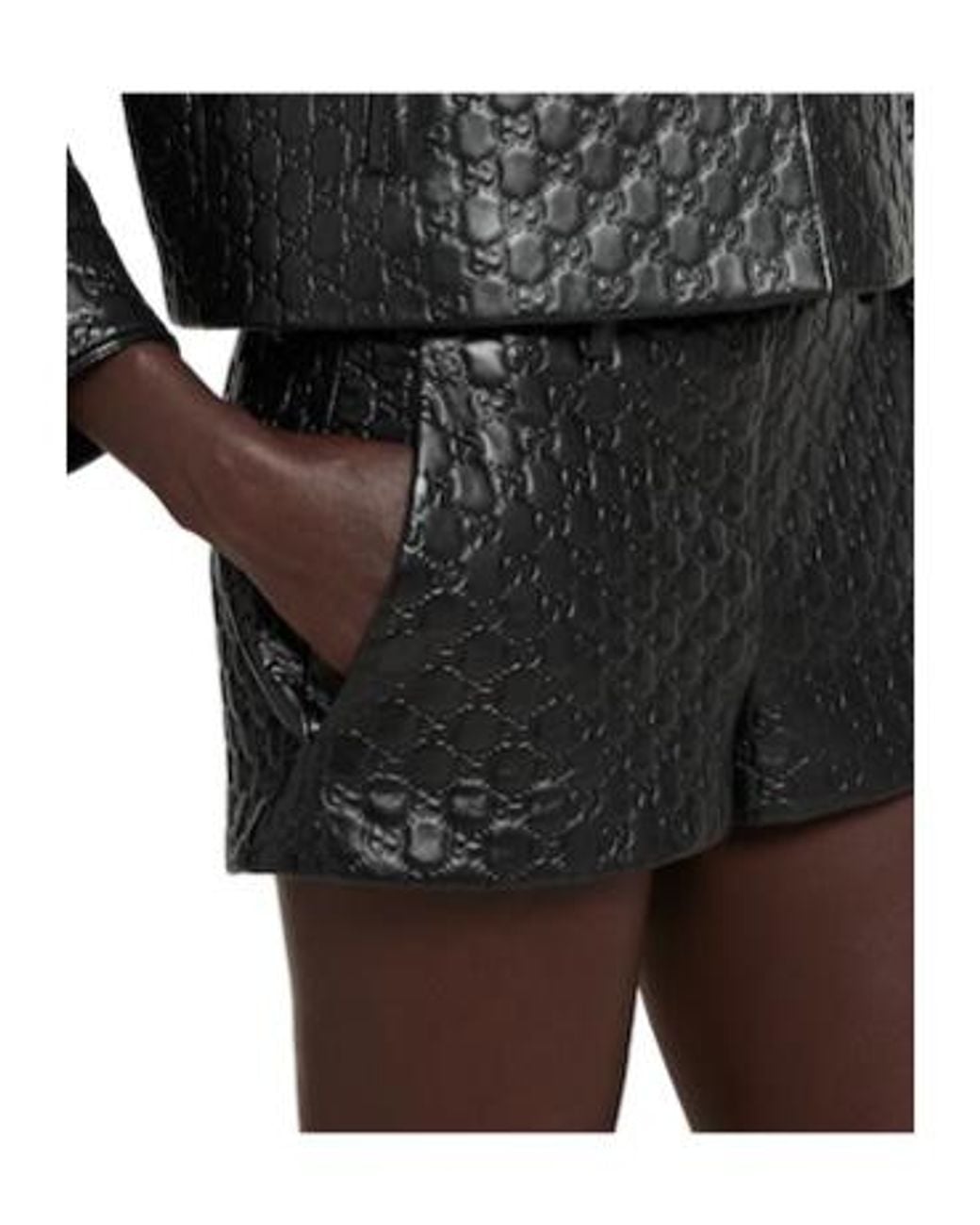 Gucci Black Logo Embossed Shorts