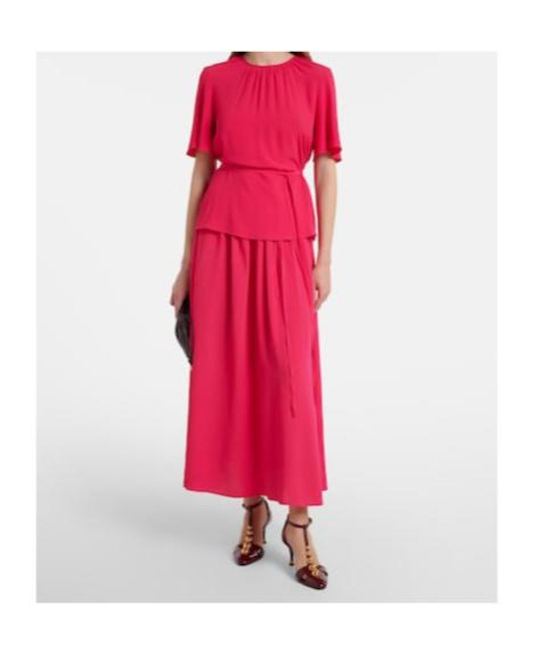 Joseph Red Elba Crêpe Maxi Skirt