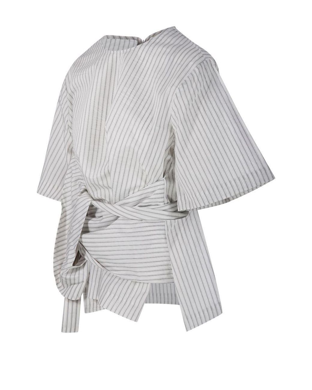 Rohe Gray Wrap Stripe Top