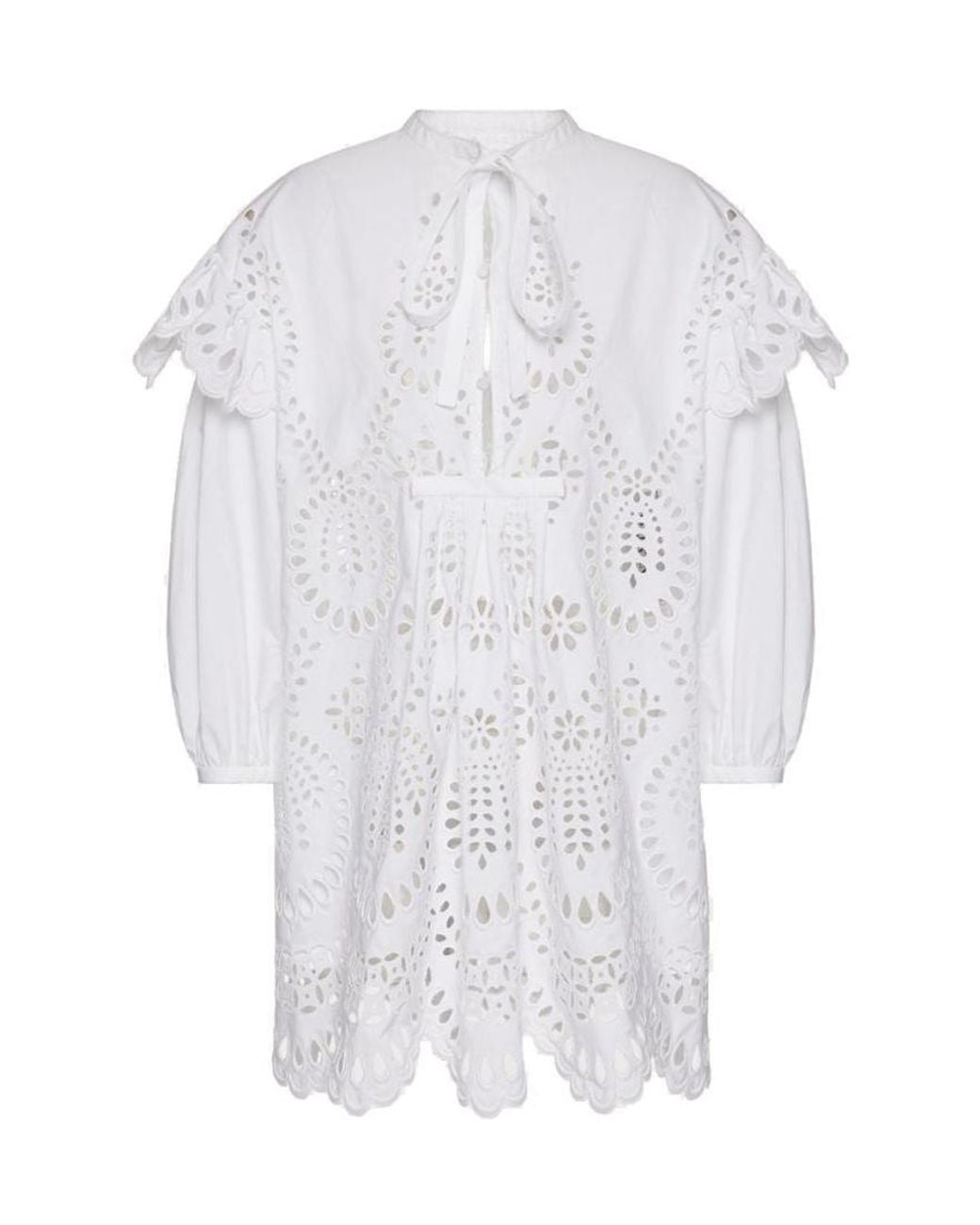 Valentino White Broderie Anglaise Cotton Minidress