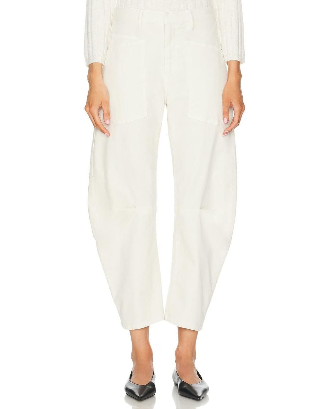 Nili Lotan White Tapered Utility Pants