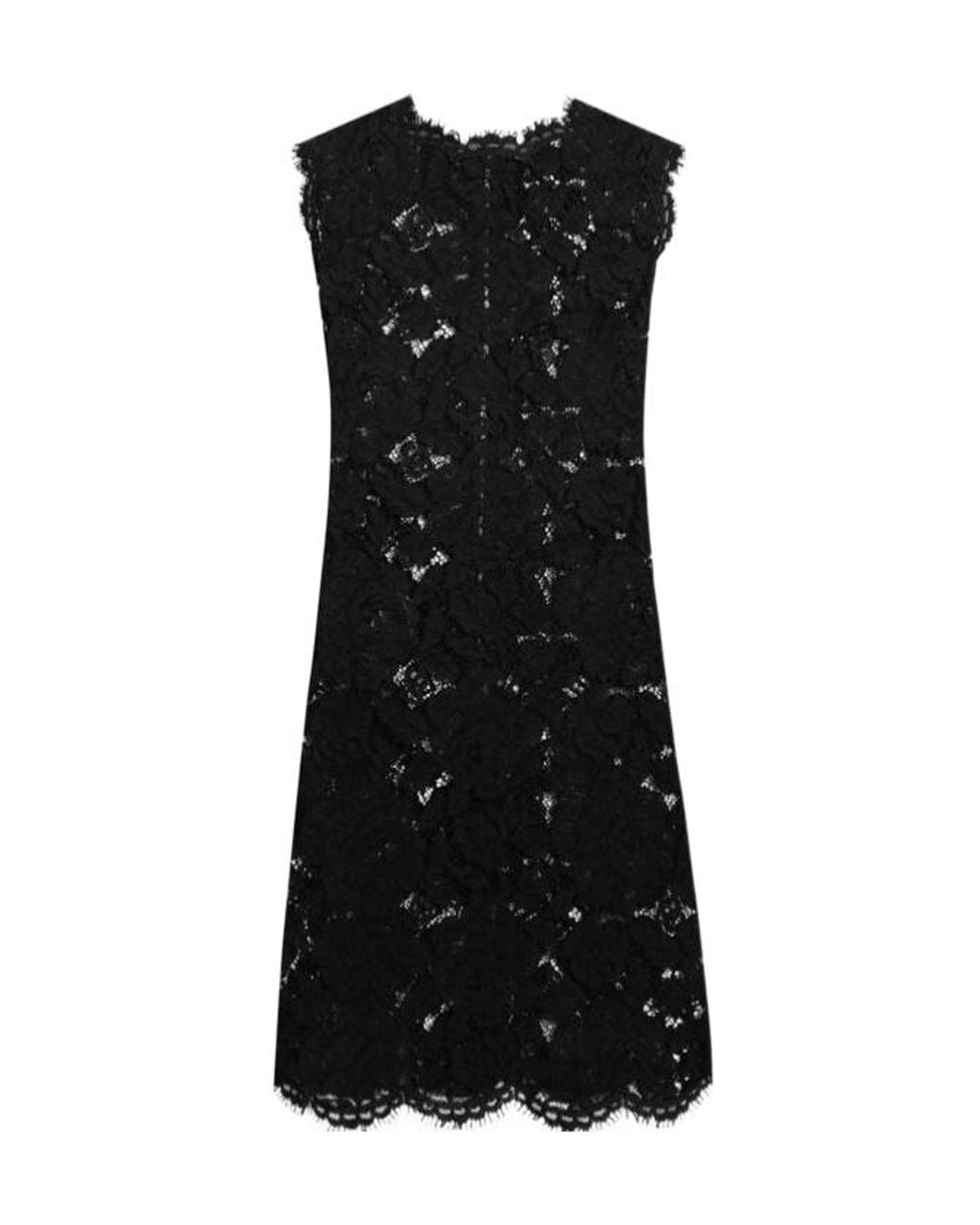 Dolce & Gabbana Black Dna Lace Detailed Mini Dress