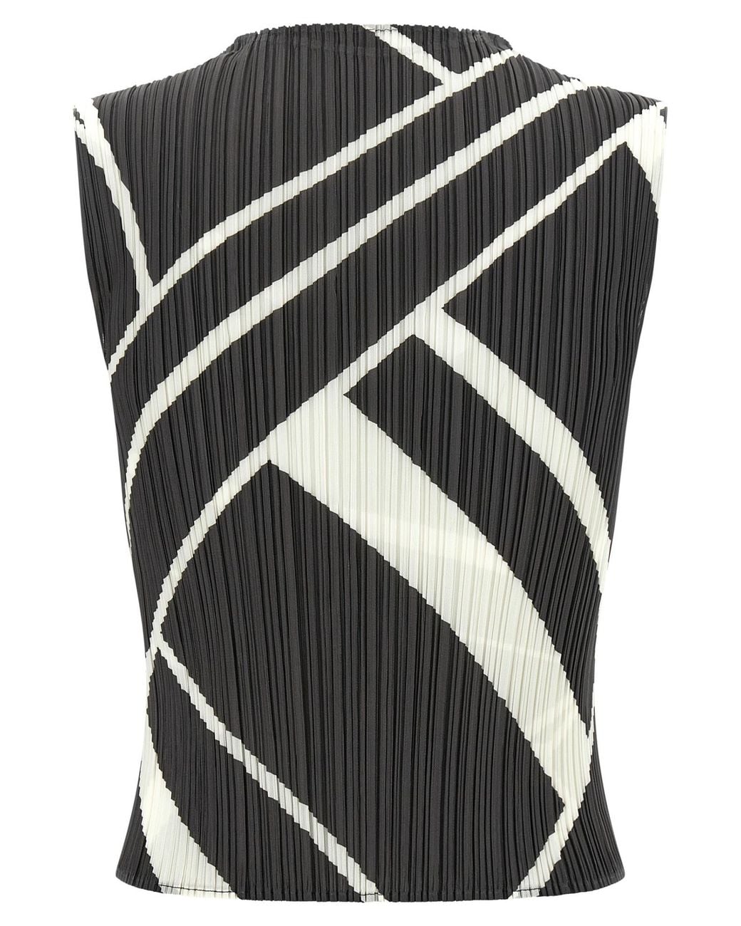Pleats Please Issey Miyake Black Pleats Please Issey Miyake Fold Line Sleeveless Top
