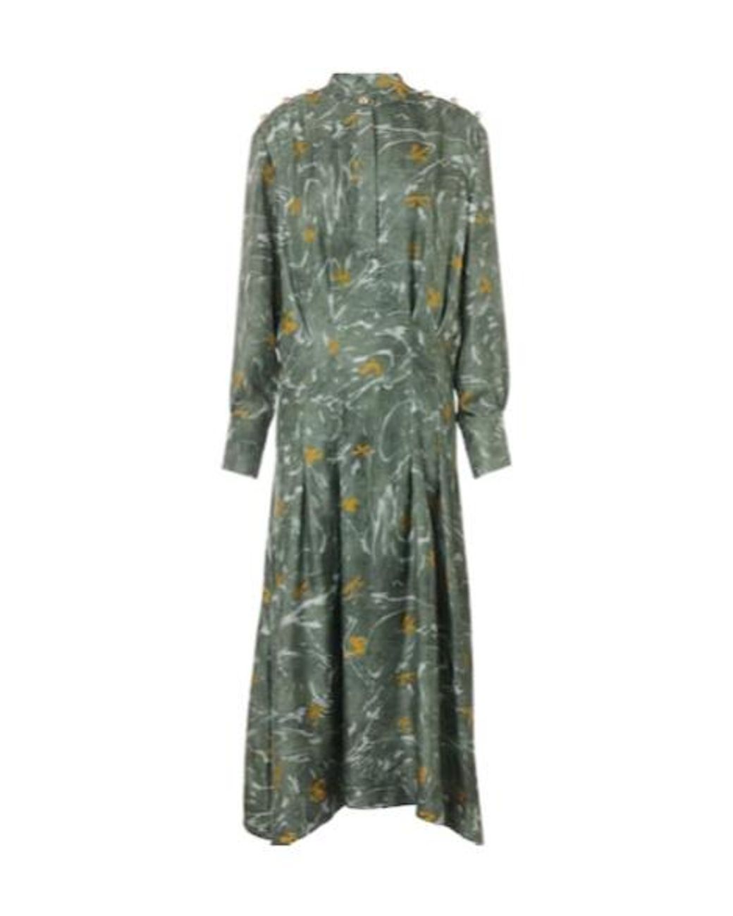 Altuzarra Green Felicia Studded Silk Maxi Dress