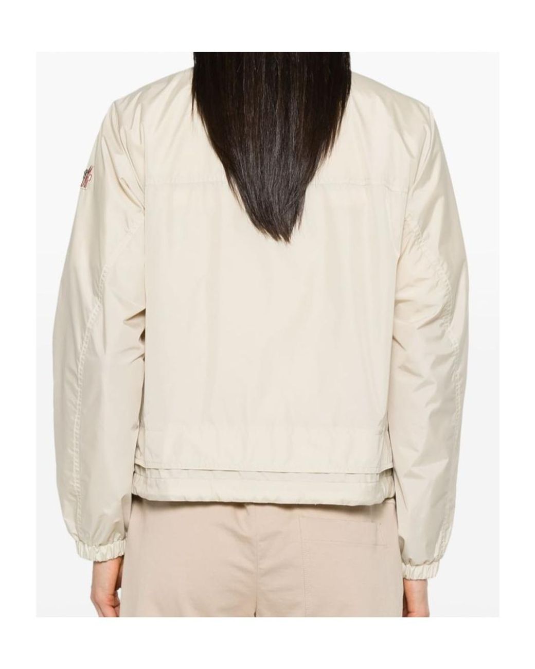 Moncler Natural Grenoble High-Neck Drawstring Coat