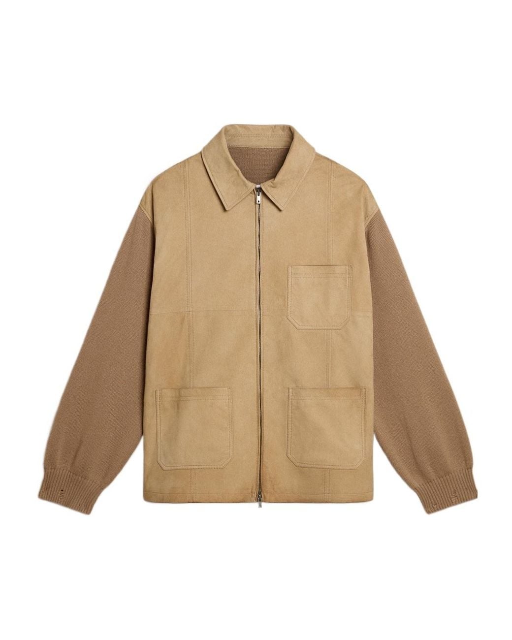 Golden Goose Deluxe Brand Natural Long Sleeved Zipped Jacket for men