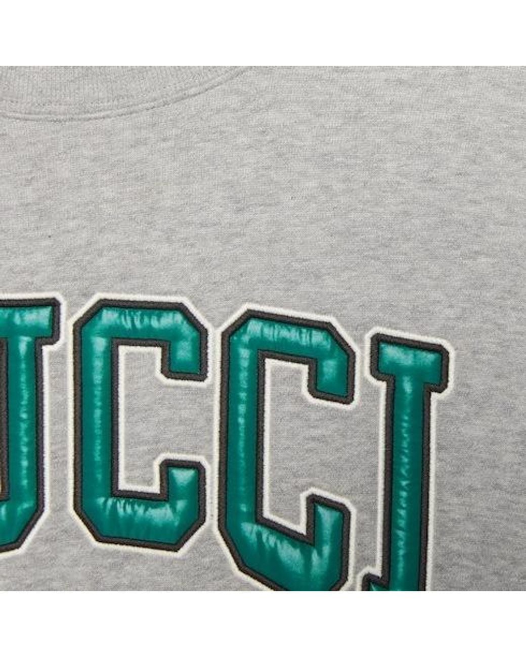 Gucci Gray Logo Embroidered Crewneck Sweatshirt