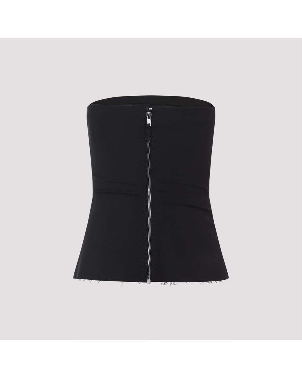 Rick Owens Black Wool Bustier Top