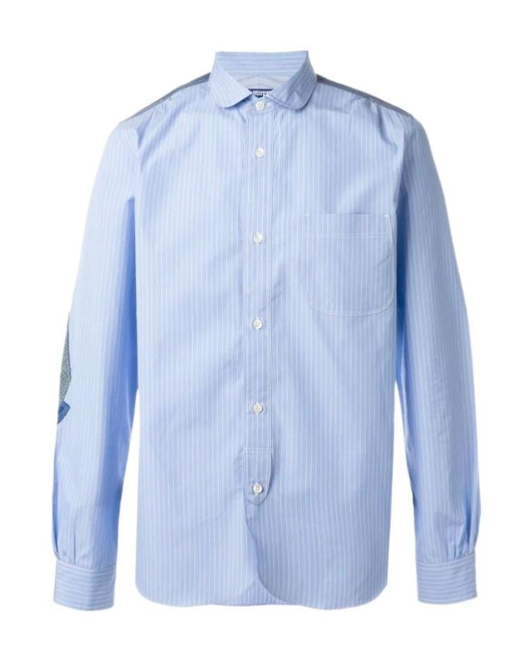 Junya Watanabe Blue Patchwork Patterned Shirt for men