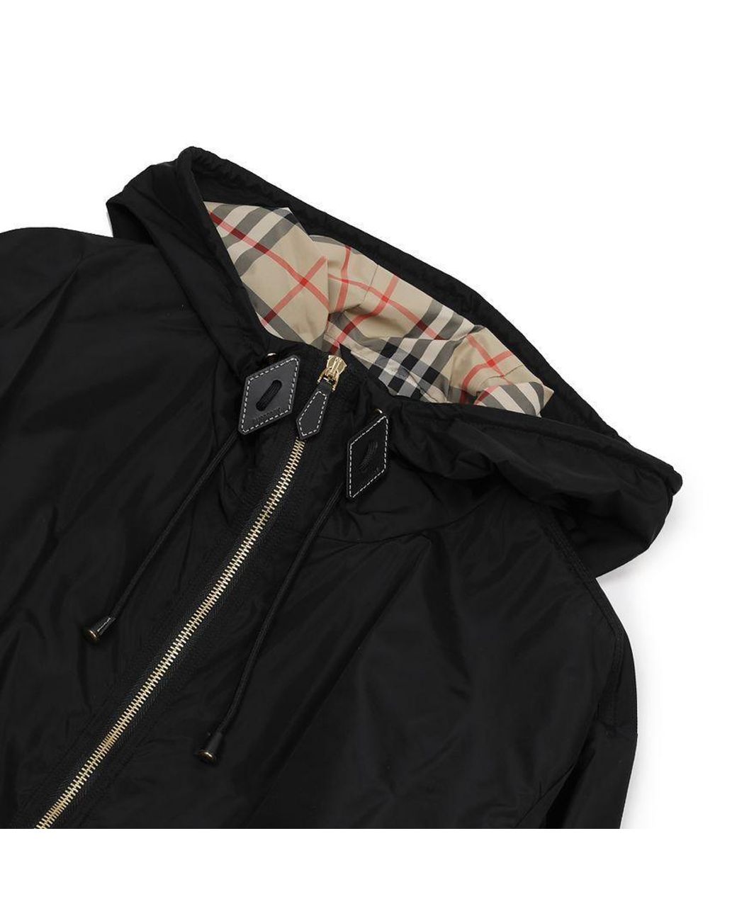 Burberry Black Hooded Drawstring-Waist Coat