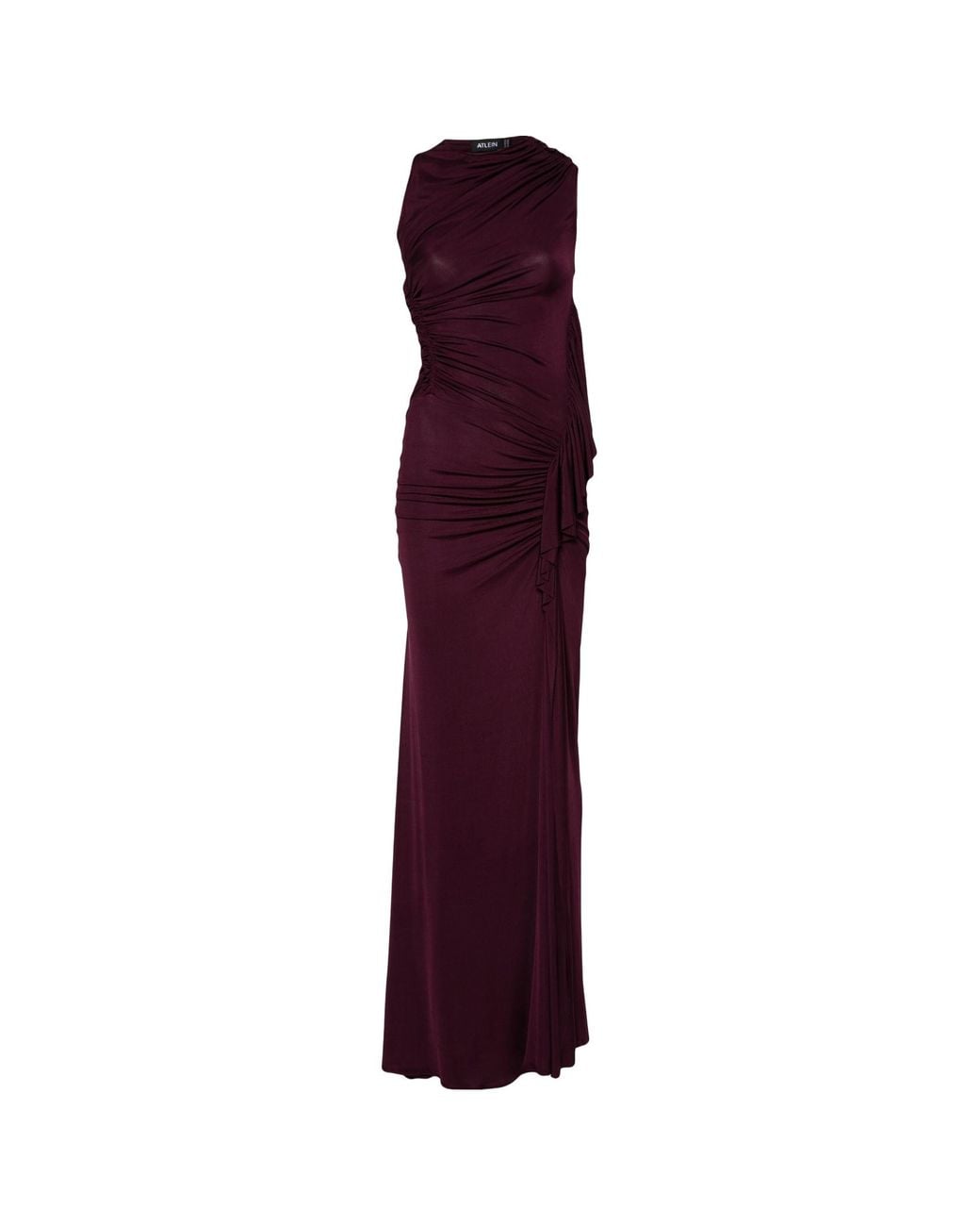 Atlein Purple Draped Maxi Dress