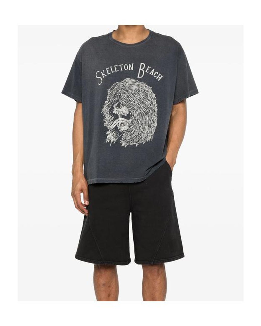 GALLERY DEPT. Black Skeleton Beach Graphic T-Shirt for men
