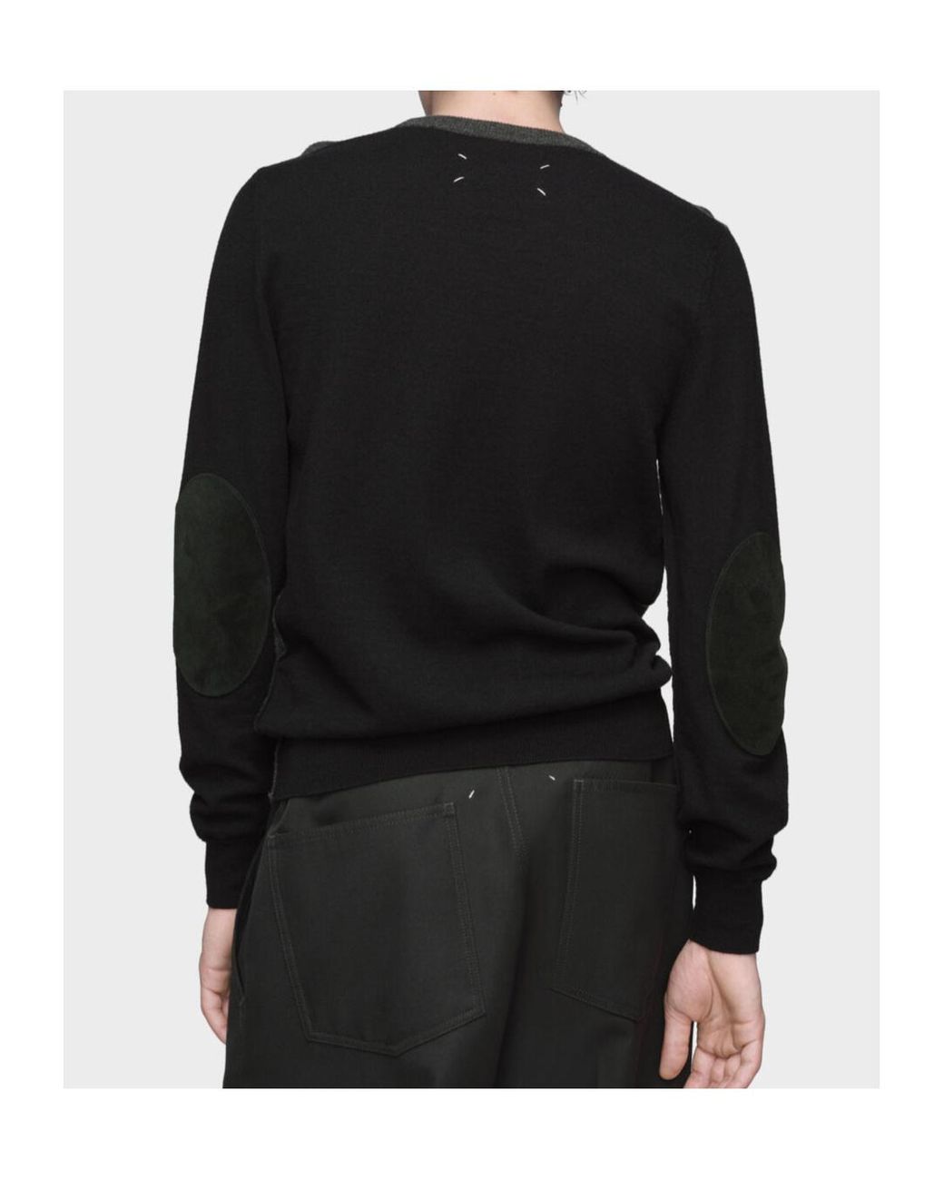 Maison Margiela Black Two-Toned Crewneck Jumper for men