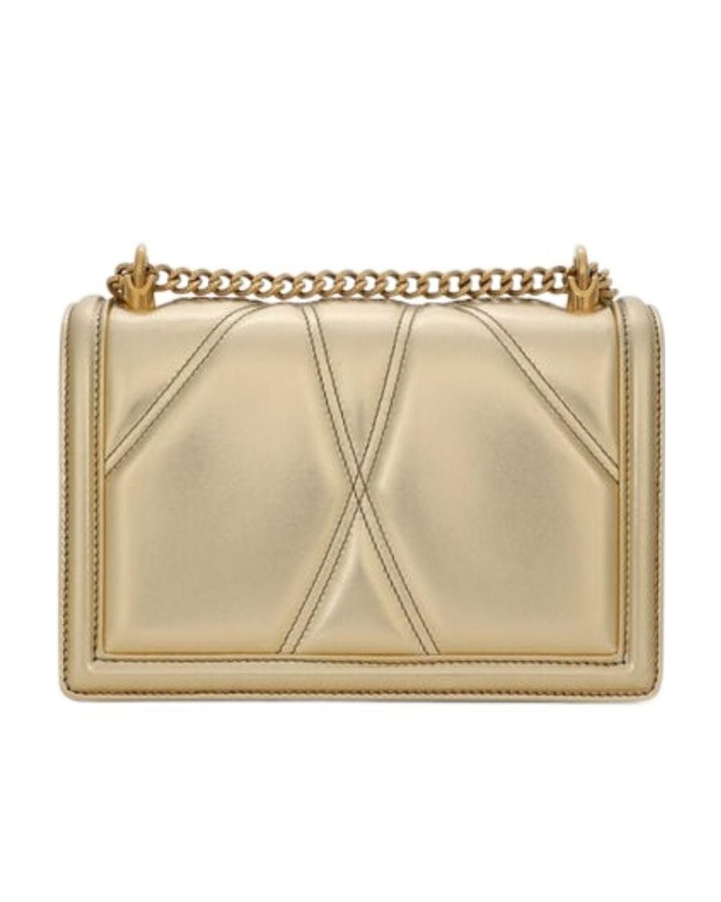 Dolce & Gabbana Natural Medium Quilted Devotion Bag