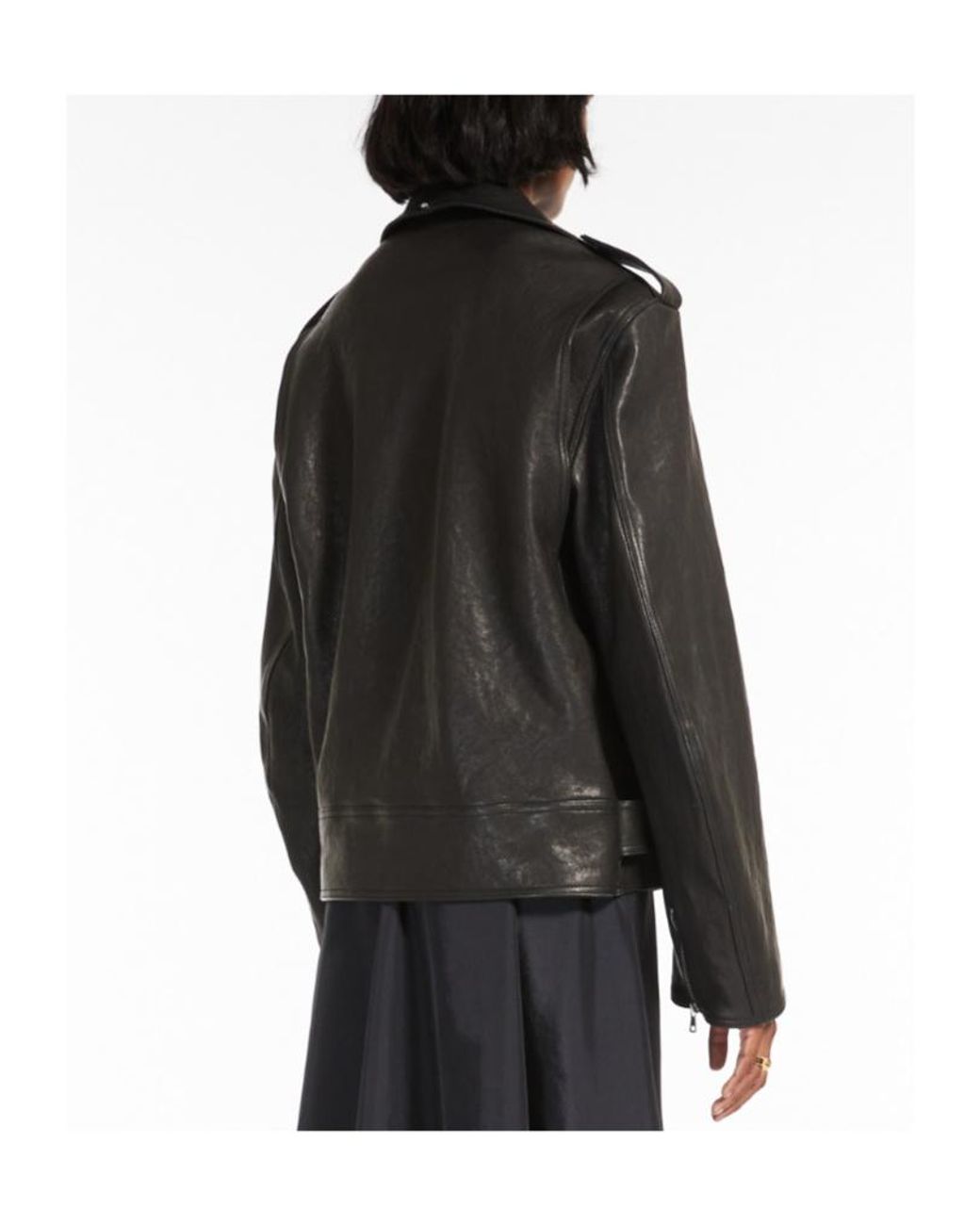 Sportmax Black Logo Leather Jacket