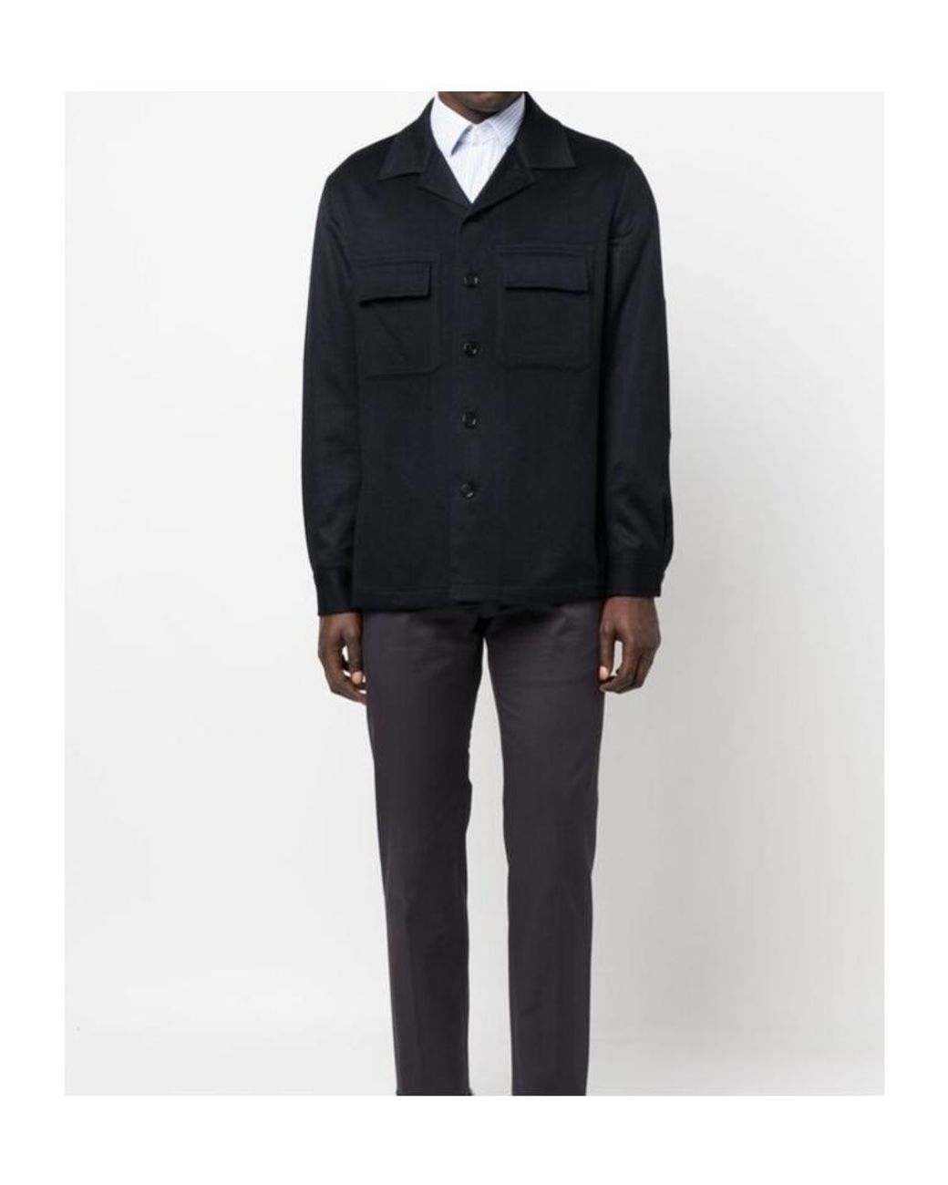 Zegna Blue Long-Sleeved Casual Jacket for men