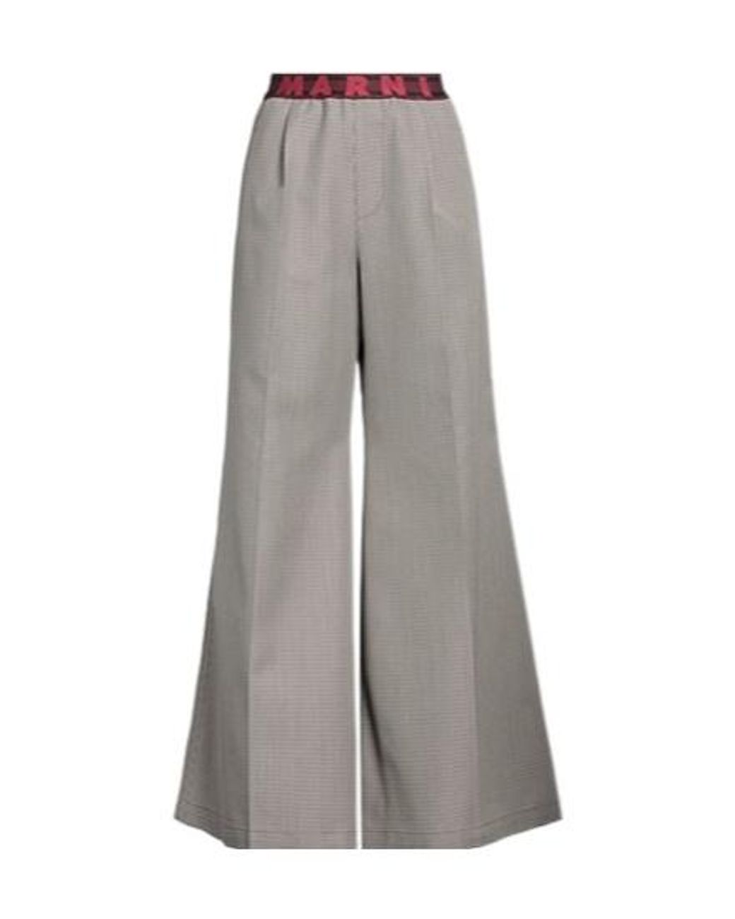 Marni Gray Checked Woolen Trousers