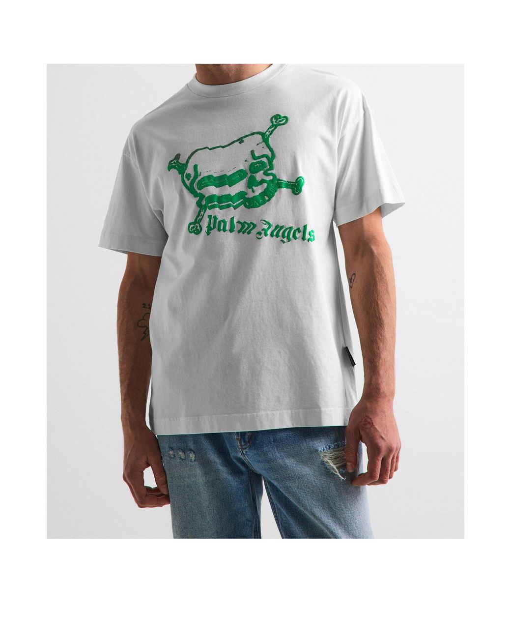 Palm Angels White T-Shirt for men