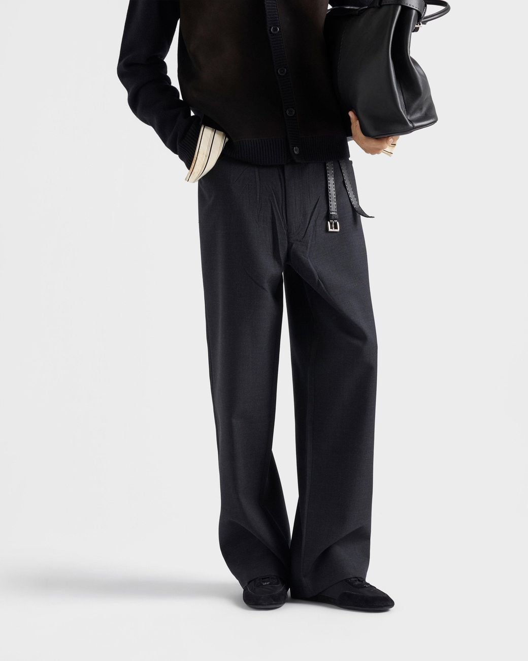 Prada Blue Wool Pants for men