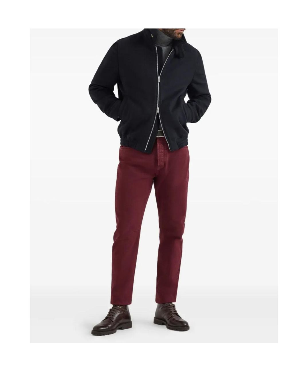 Brunello Cucinelli Black Wool Bomber for men