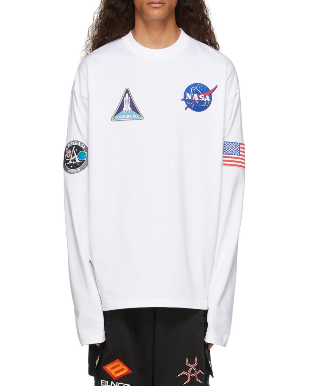 Balenciaga White Space Long-Sleeved T-Shirt