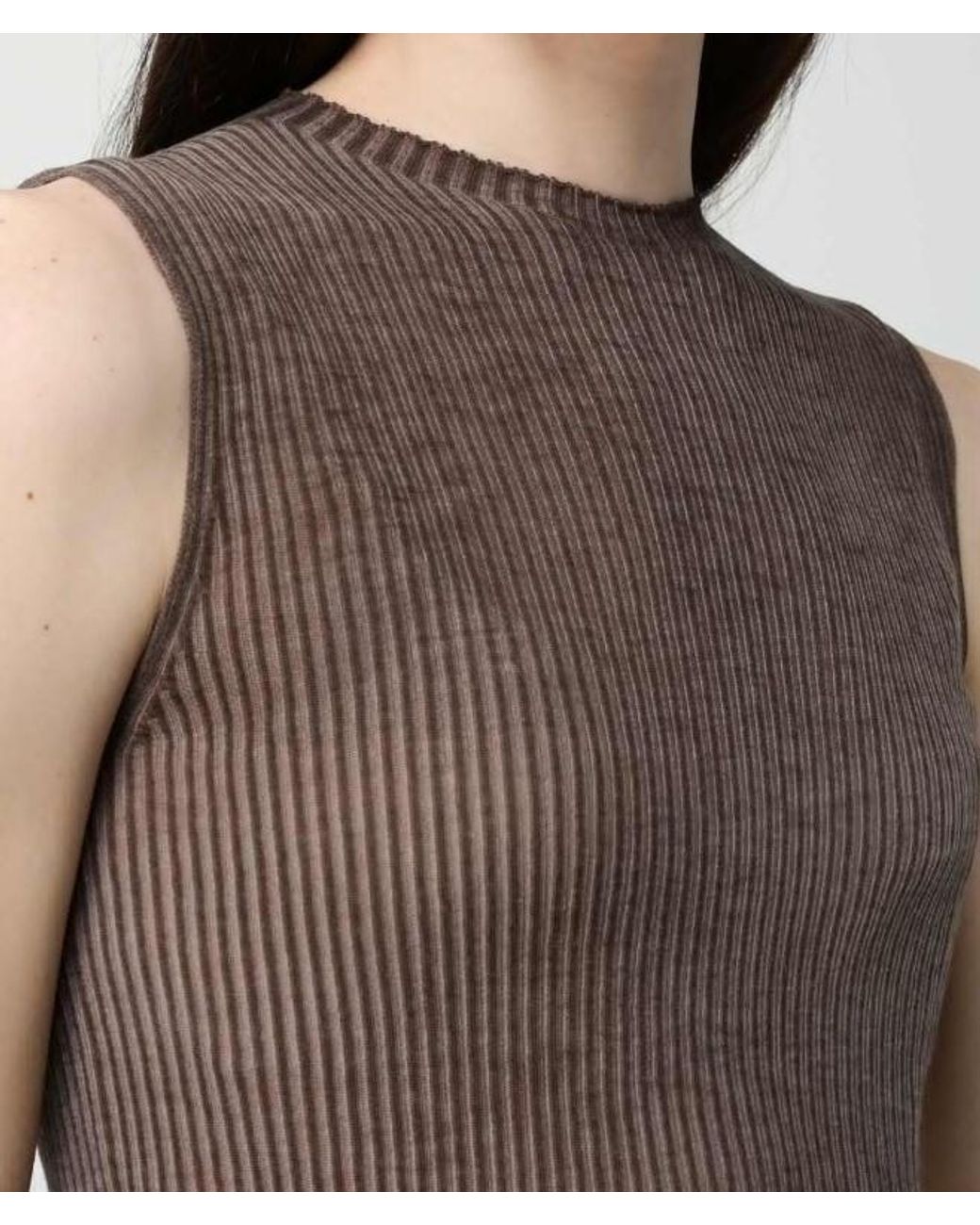 Uma Wang Brown Short-Sleeved Knitted Cardigan