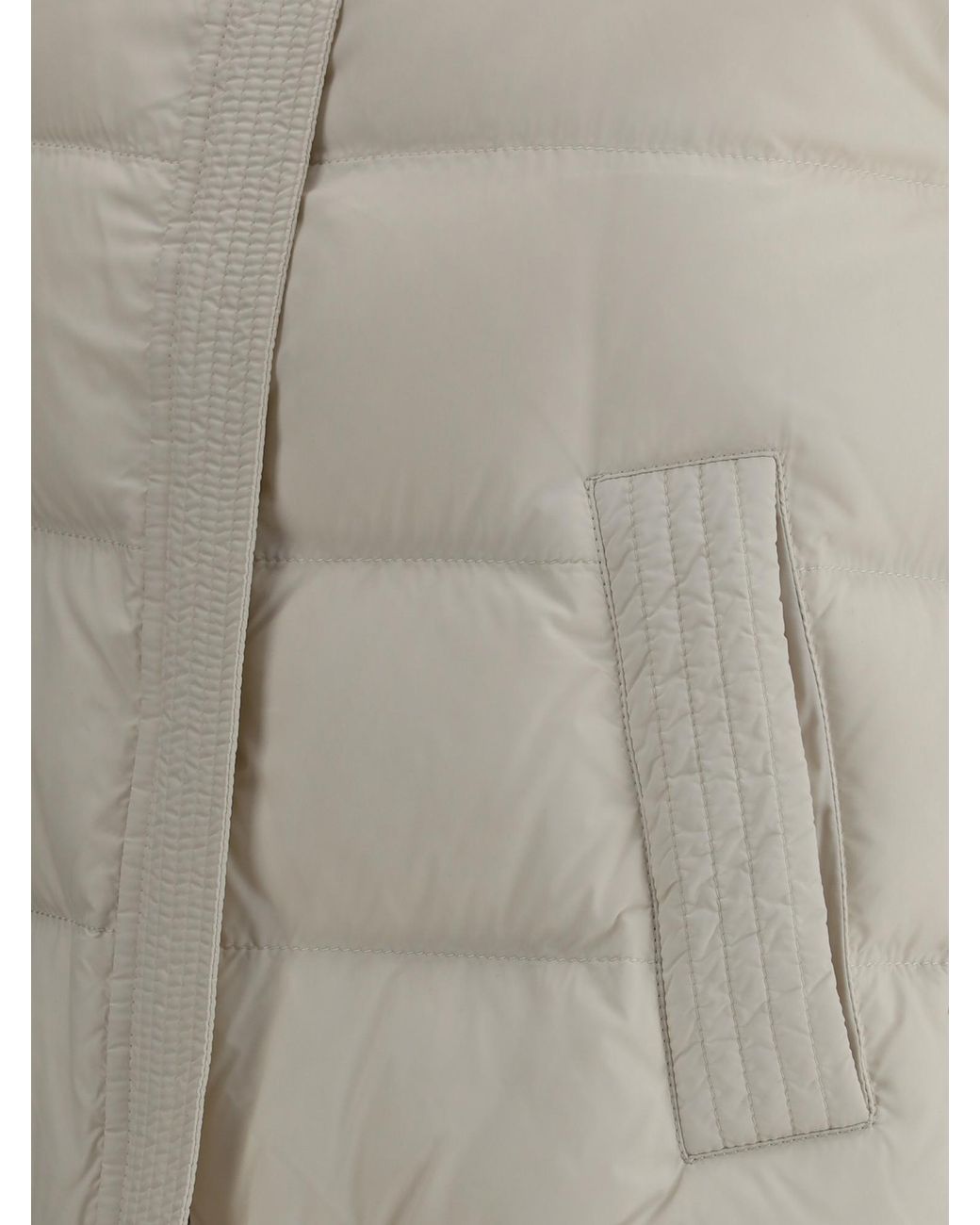 Brunello Cucinelli White Hooded Puffer Gilet
