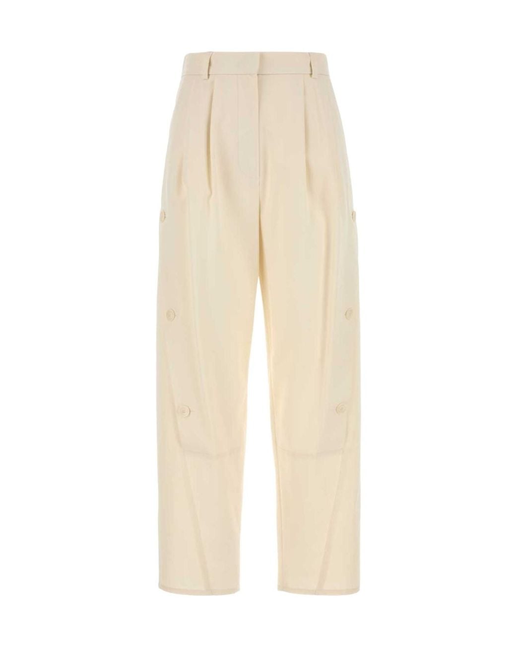 Max Mara Natural Duomo Pleated Button-Detailed Trousers