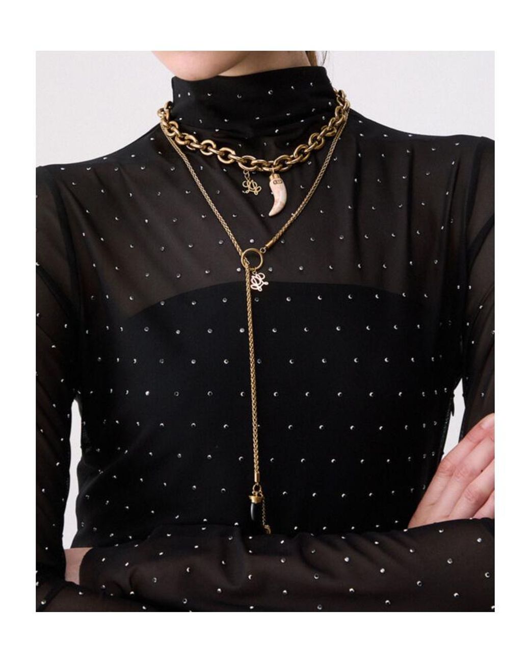 Liu Jo Black Sheer Studded Long Dress