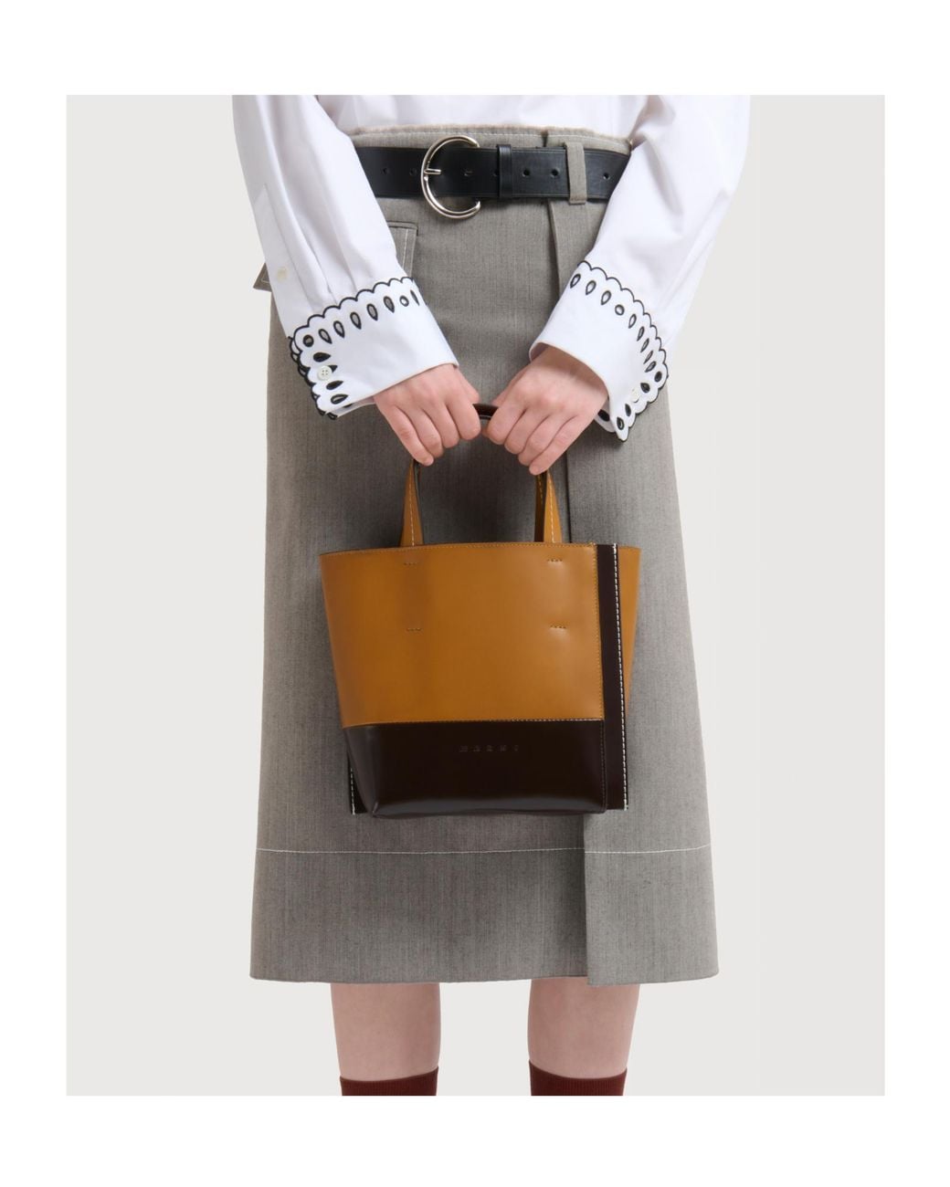 Marni Brown Museo Edge Shoulder Bag