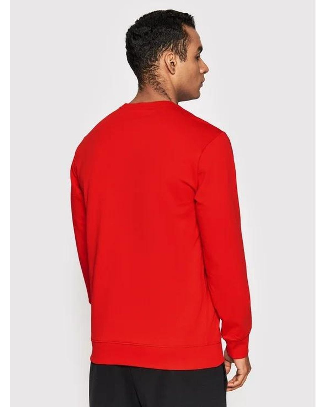 EA7 Red Crew Neck Logo Sweatshirt for men