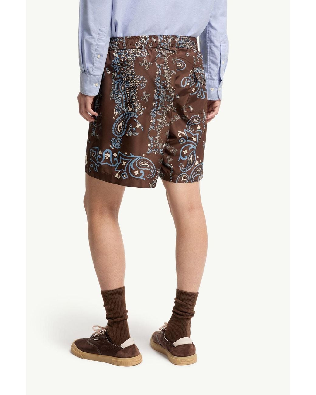 Moncler Brown Floral Swim Shorts for men
