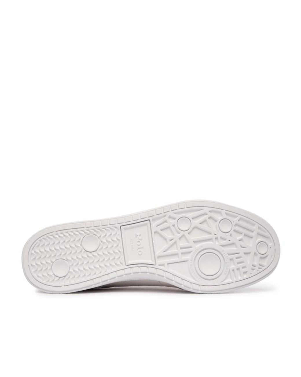 Polo Ralph Lauren White Logo-Embroidered Low-Top Sneakers for men