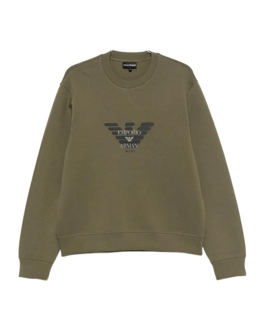 Emporio Armani Green Logo-Print Crew-Neck Sweatshirt for men
