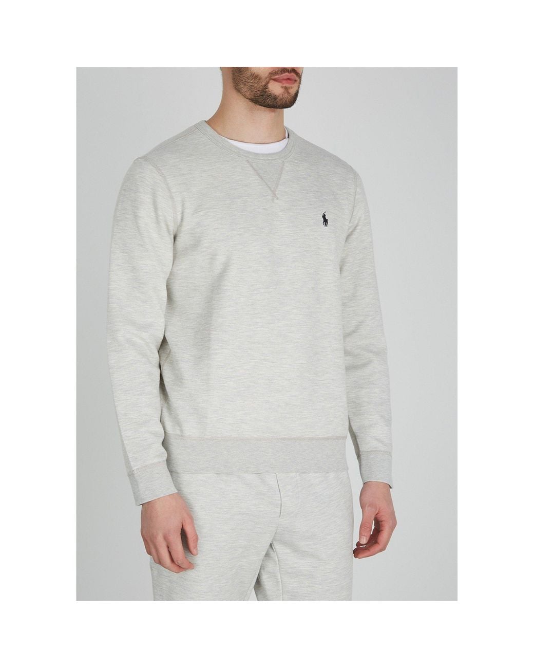 Polo Ralph Lauren White Embroidered Crew Sweatshirt for men