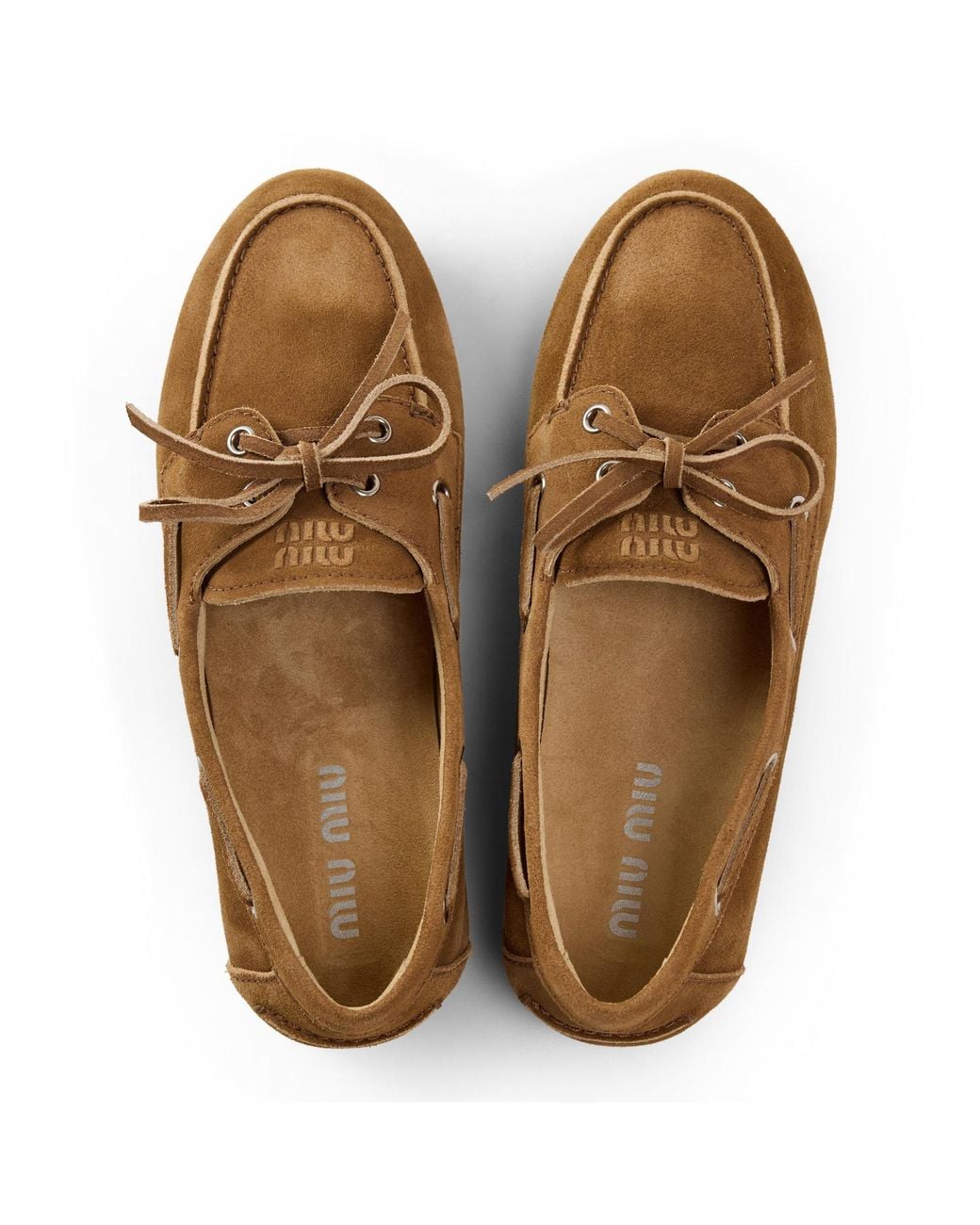 Miu Miu Brown Boat Shoes
