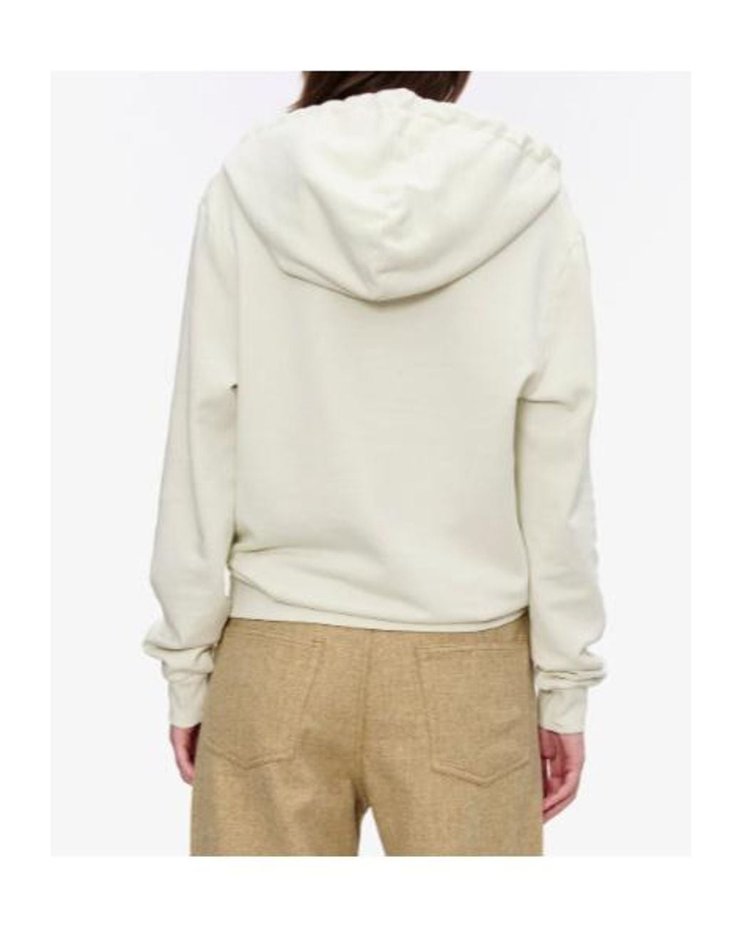 A.P.C. White Drawstring Hooded Sweatshirt for men