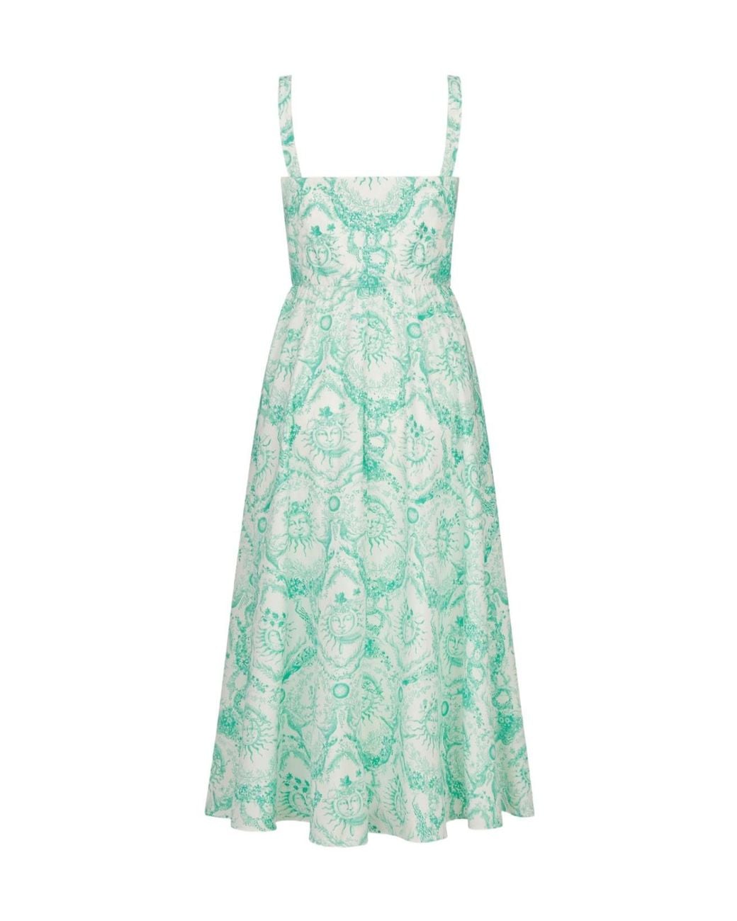 Dior Green Iviera Flared Mid-Length Dress