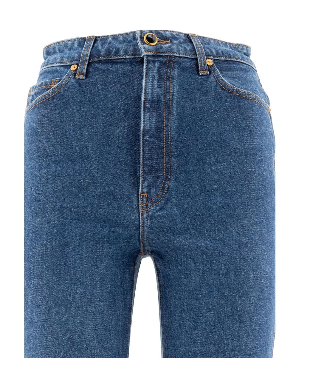 Khaite Blue High The Danielle High-Waist Straight-Leg Jeans