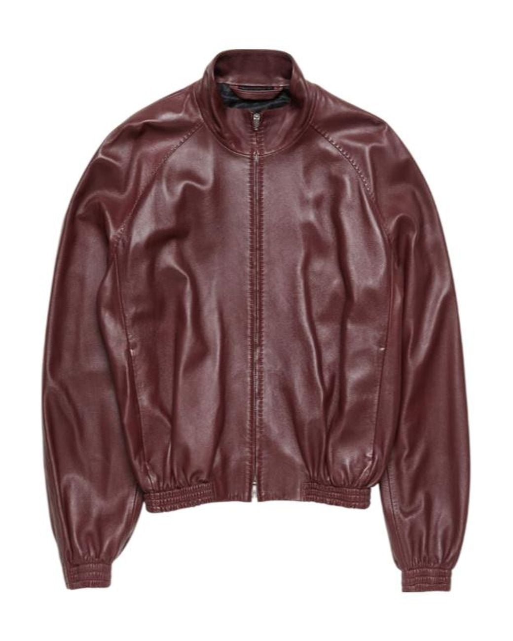 Acne Brown Full-Zip Leather Jacket for men